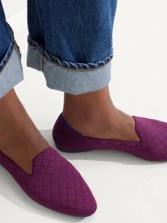 Rothy's Shoes - 🆕ROTHY'S Almond Toe Quilted Loafer Shoe 10 Berry Burgundy Plum